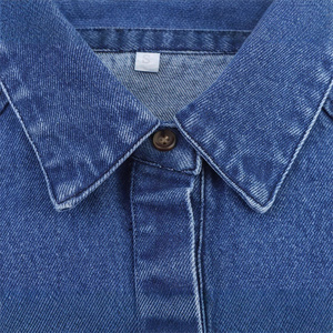 Camicette a Maniche Lunghe da <span class=keywords><strong>Donna</strong></span> in Stile Vintage OEM/ODM, Nuova Moda in Denim, Top Casual Femminili Semplici per l'Autunno, Tinta Unita - Product Image 3