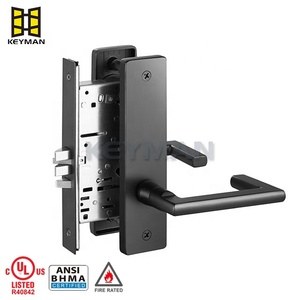 <span class=keywords><strong>Serrure</strong></span> à levier à mortaise cylindrique moderne KEYMAN Ansi ul pour entrée intérieure et extérieure, principalement pour porte en bois, passage privé - Product Image 4