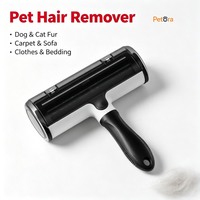 Brosse à poils d'animaux double face en plastique haute efficacité Petora, manuelle, avec poignée ergonomique pour chats, chiens et meubles de maison