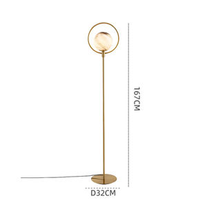 后现代金色落地灯灯豪华卧室客厅书房北欧创意玻璃球垂直落地灯 - Product Image 2