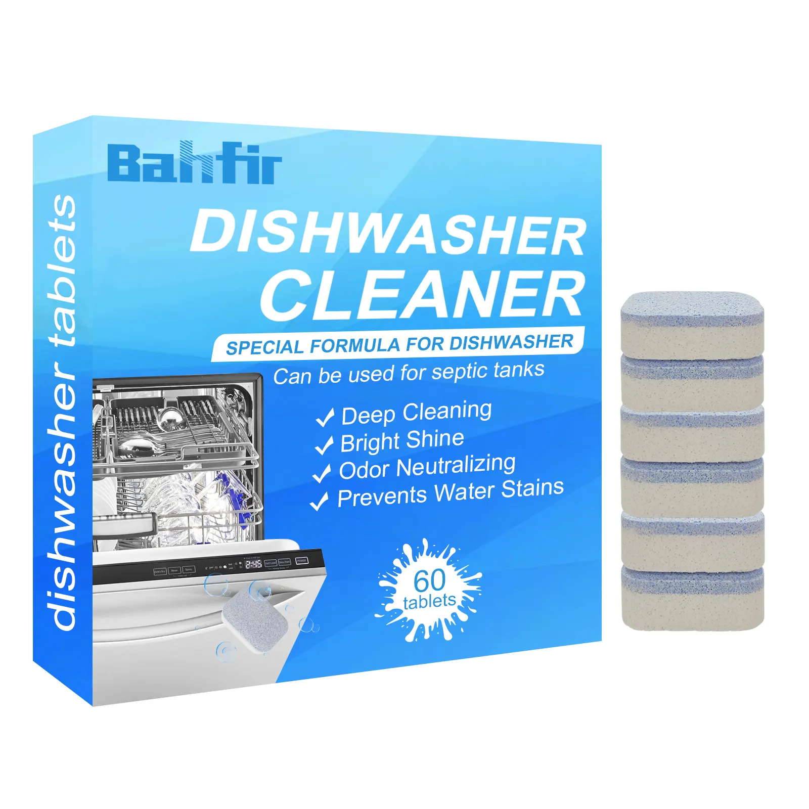 2-in-1 Cleaning and Detergent Tablets All-in-One Dishwashing Tablets for Tableware