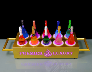 10 Bouteilles LED Illuminées Personnalisées pour Bottle Cages Glorifier Green Shield <span class=keywords><strong>Chandon</strong></span> Carrier Presenter Wine Chariot - Product Image 2