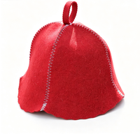 Chapeau en feutre de laine pour sauna avec boucle de suspension, chapeau pratique pour banya, accessoire de sauna pour la vente en gros