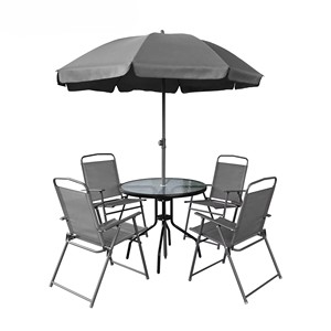Ensemble de <span class=keywords><strong>table</strong></span> et <span class=keywords><strong>chaises</strong></span> de camping avec parasol, <span class=keywords><strong>4</strong></span> à 6 pièces, meubles de jardin pliants pour balcon, terrasse extérieure - Product Image 5