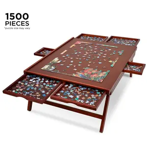 Customized Puzzle Board Rack Wooden Jigsaw Puzzle Table 6 Storage Portable Puzzle Table Storage Board