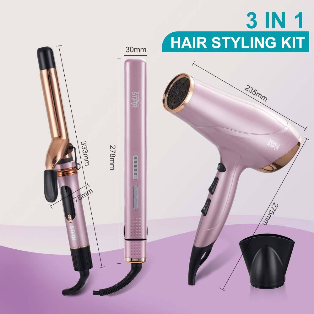 Curling Iron Hair Dryer And Straightener Set In Hair Dryer Brush