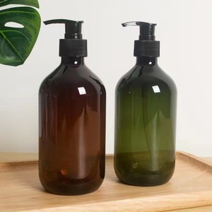 NH H 250ml 300ml 500ml Flacon de savon liquide rechargeable ambré Pompe noire Distributeur de pompe rechargeable Bouteille de <span class=keywords><strong>shampoing</strong></span> en plastique - Product Image 4