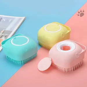 2024 Top Seller Pet Floating Hair Grooming Slicker Brush Cats Dogs Pet Massage Bathing Silicone Brush Pet Shower Brush