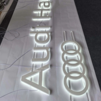 Idéal pour les enseignes de chaînes de magasins, lettres rétroéclairées en acier inoxydable 304 peintes, personnalisées pour les chaînes de marques et les clients fidèles