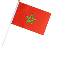 Vente en gros de nouveaux mini-drapeaux imprimés en polyester 100% du Maroc, à tenir à la main ou sur bâton
