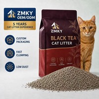 Litière pour chat au thé noir, naturelle, biodégradable, écologique, contrôle des odeurs, neutralisation de l'ammoniac, agglomérante à base de plantes, tenue 14 jours