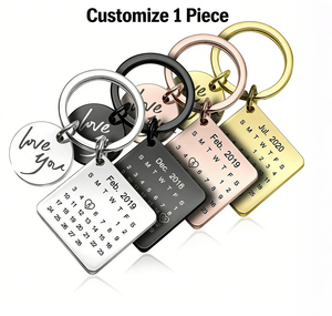 <span class=keywords><strong>Porte</strong></span>-clés personnalisé en acier inoxydable métallique avec <span class=keywords><strong>photo</strong></span> et date gravées, <span class=keywords><strong>porte</strong></span>-clés de lot avec logo - Product Image 1