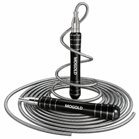 MOGOLD Corde à sauter professionnelle en alliage d'aluminium avec double roulement à billes, conception autobloquante, longueur réglable et haute qualité
