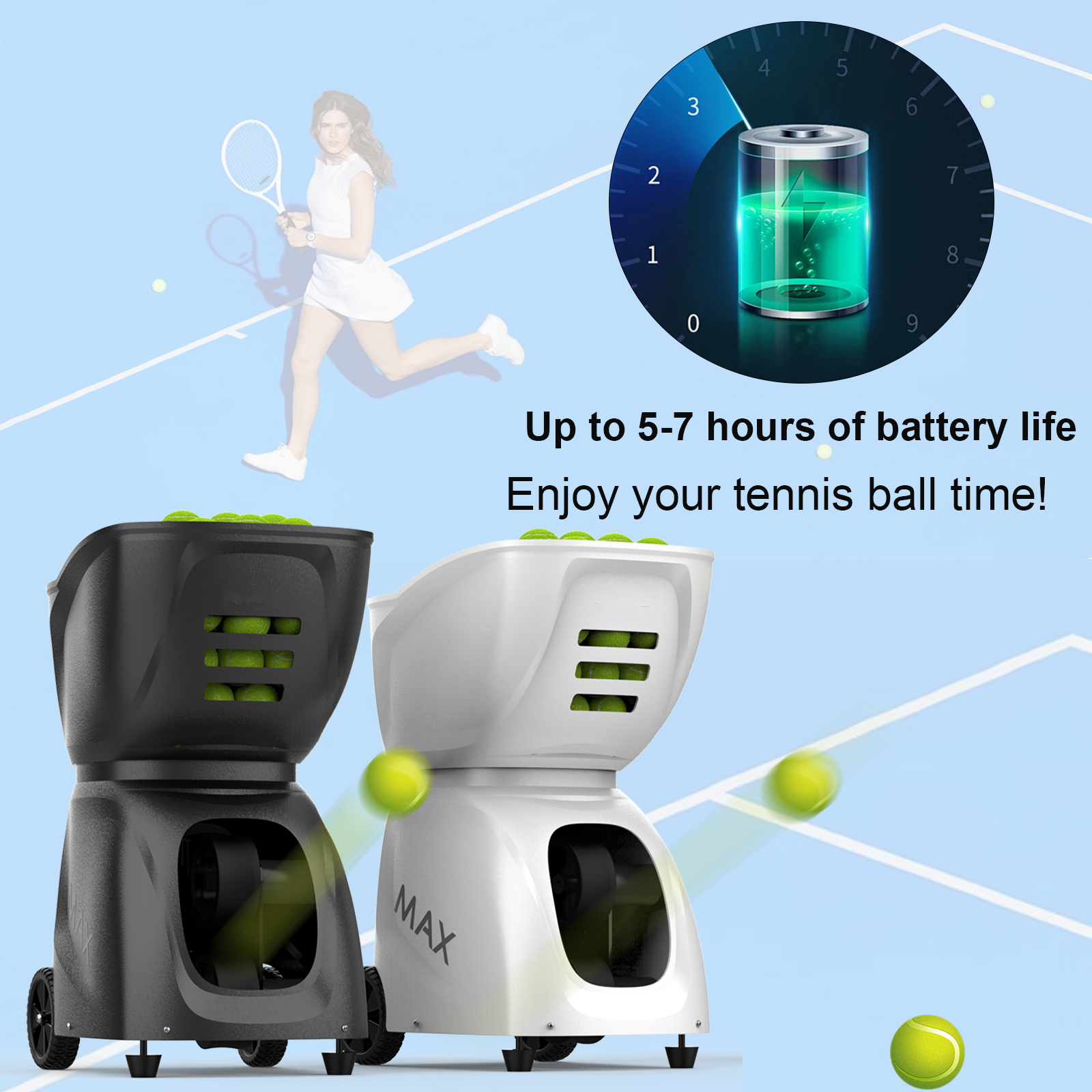 2026 New Arrival Tennis Ball Machine PT-MAX C Tennis Ball Launcher or PadelBall Machine With App/Remote Control
