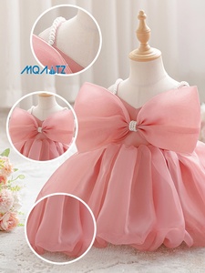 MQATZ Nouvelle <span class=keywords><strong>Robe</strong></span> <span class=keywords><strong>de</strong></span> Cérémonie en Satin Floral <span class=keywords><strong>pour</strong></span> Bébé Fille, Tutu <span class=keywords><strong>de</strong></span> Mariage, Bretelles, Âge 6 Mois - Product Image 4