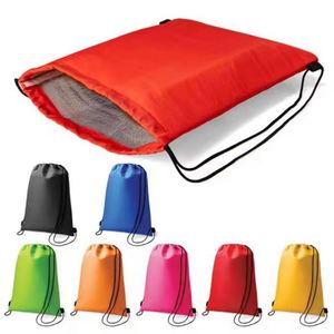 Custom Polyester Drawstring Insulated <b>Backpack</b> Lightweight Lunch <b>Cooler</b> Bag for Beach Hiking Camping - Product Image 1