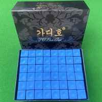 S.Q.F Premium TV Pro-Cup Billard-Kreide Blau Professionelle Qualität Glatter Halt Luxusverpackung 144 Würfel Geschenkbox