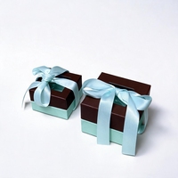 Boîte cadeau écologique biodégradable à couvercle transparent avec ruban pour emballage de bijoux, petits accessoires, boucles d'oreilles