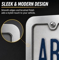 Support de plaque d'immatriculation triangulaire en acier inoxydable, résistant à la rouille, minimaliste, norme américaine, vente en gros, accessoire automobile, cadre de plaque d'immatriculation
