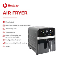Friteuse à air carrée multifonctionnelle 6L 9L avec logo personnalisé, four électrique à air chaud grande capacité avec écran tactile pour cuisine