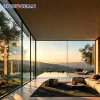 Fenêtres architecturales RICHOCEAN en aluminium en forme d'arc, du sol au plafond, vitrage fixe, double vitrage Low-E