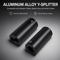 Répartiteur de câble de haut-parleur en alliage d'aluminium YIVO, câble audio en Y avec fiches banane, tube de gestion de câbles de haut-parleur audiophile DIY