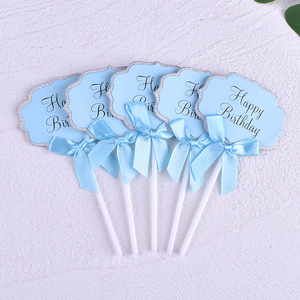 Decorazioni per Torte di <span class=keywords><strong>Compleanno</strong></span> con <span class=keywords><strong>Auguri</strong></span> Scrivibili, Bandierine Decorative per Torte, Topper Fai-da-Te per Scritte a Mano, Set da 5 Pezzi - Product Image 5