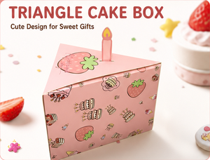 Foldable Paper Cake <b>Box</b> Cake Slice Gift <b>Box</b> with Candle Topper Dessert Packaging for Birthday Party Wedding Holiday Gifts - Product Image 5