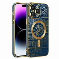 Étui magnétique pour téléphone portable Horloge mécanique Étui de galvanoplastie pour iphone 13 Pro Max 14 Pro max 15 Por max