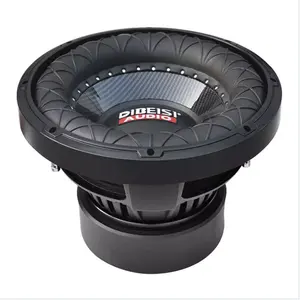 Super bass 15 inch car subwoofer speaker customized logo car audio speaker aluminum powered subwoofer speaker black for car