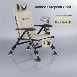 Silla <span class=keywords><strong>de</strong></span> <span class=keywords><strong>Pesca</strong></span> Plegable Reclinable Multifuncional Portátil <span class=keywords><strong>de</strong></span> Acero al Carbono con Soporte para Lámpara para <span class=keywords><strong>Pesca</strong></span> en Balsa y al Aire Libre - Product Image 2