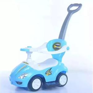 Voiture à pédales en gros pour enfants, tricycle à glissière en plastique à 4 roues pas cher avec poignée de poussée, musique et <span class=keywords><strong>parapluie</strong></span>, cadeau - Product Image 5
