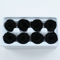 Grosir 8 Pcs/kotak Mawar Abadi Sentuhan Asli Bunga Kering Mawar Awet Ukuran 4-5cm Grade B untuk Hari Valentine & Natal
