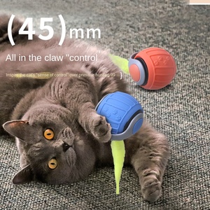 Pet eco-compatibile gravità cane gatto giocattolo intelligente palla rotolante elettrico auto da corsa di piccole dimensioni in gomma siliconica - Product Image 3