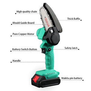 เครื่องตัดไม้ขนาด 4+6 นิ้ว สำหรับงานอุตสาหกรรมและงาน DIY ใช้พลังงานแบตเตอรี่ 21V เลื่อยโซ่ยนต์ขนาดเล็กไร้สาย - Product Image 2