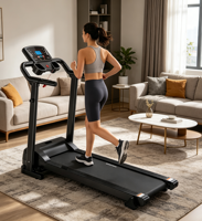 Tapis roulant électrique pliable multi-positions avec écran LED, programmes d'exercice, moteur DC 1,5 CV, vitesse 1-12 km/h, sans test de fréquence cardiaque