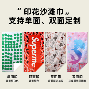 Serviettes de plage personnalisées 80x160 cm en microfibre, séchage rapide, motifs originaux, pour la plage, la natation et la détente - Product Image 4