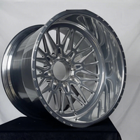 Jantes 24 pouces argent brillant finition usinée 5x135 5x127 à rayons fendus en maille pour Audi RS6 S4 Dodge Charger Voiture modifiée Stance