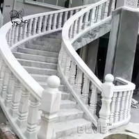 Balustrade en marbre blanc sculptée à la main, style occidental, décoration de villa de haute qualité BLVE, en pierre naturelle.