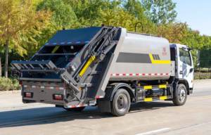 รถบรรทุกขยะอัดแบบมีล้อเลื่อน 4x2 ยี่ห้อจีนตงเฟิง 120 แรงม้า <span class=keywords><strong>6</strong></span> ลูกบาศก์เมตร เครื่องยนต์ดีเซลยูโร <span class=keywords><strong>4</strong></span> พร้อมปั๊ม - Product Image 4