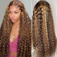 Peluca de Cabello Humano Ondulado 200% Densidad 13x6 HD con Encaje Frontal Fino Sin Pegamento de 26 Pulgadas Rubio Ceniza para Mujeres Morenas