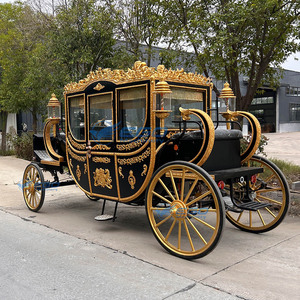 Calèche royale noire complète pour le tourisme, limousine de tourisme, calèche à chevaux pour le tourisme, calèche de mariage à chevaux à vendre - Product Image 6