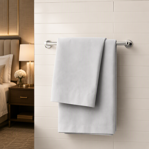 Ensemble de draps de lit 100% bambou 300TC 180gsm gris clair, luxueux, doux et respirant pour hôtel, maison, taille King et <span class=keywords><strong>Queen</strong></span> - Product Image 6