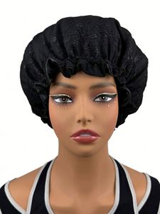 Bonnet en satin double couche réversible avec dentelle extérieure et soie intérieure pour dormir – Cadeau promotionnel - Product Image 2