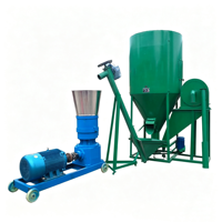 Machine à granulés d'aliments pour animaux de 50-100 kg/h, moulin à marteaux pour volailles, extrudeuse à matrice plate