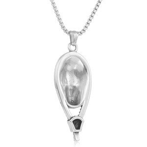 Colgante de calavera de acero inoxidable con ojos rojos, diseño geométrico para hombres y mujeres, regalo, joyería 12085 - Product Image 2
