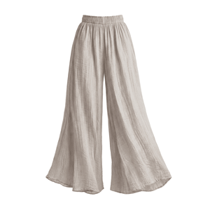 Pantalon décontracté d'été pour femme, taille haute, coupe ample, jambe large, en satin rayé 220g, longueur cheville, personnalisable - Product Image 1