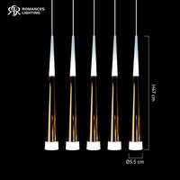 Lustre LED moderne de luxe personnalisé à 5 têtes en acrylique plaqué or, luminaire de plafond créatif sur mesure pour décoration de mariage