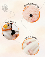 Muñeco de pingüino de ganchillo hecho a mano con orejeras, lindo juguete de peluche inspirador tejido para regalo o decoración