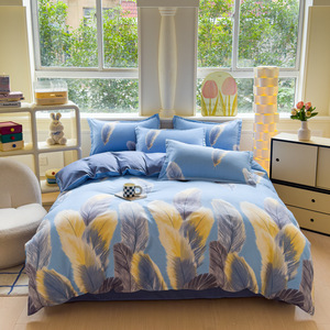 Gongmian hai mặt chải bông chống bụi Mite 300tc hiện đại bốn mảnh Bộ Chăn Ga Trải Giường tấm ga trải giường được trang bị bốn mùa - Product Image 3